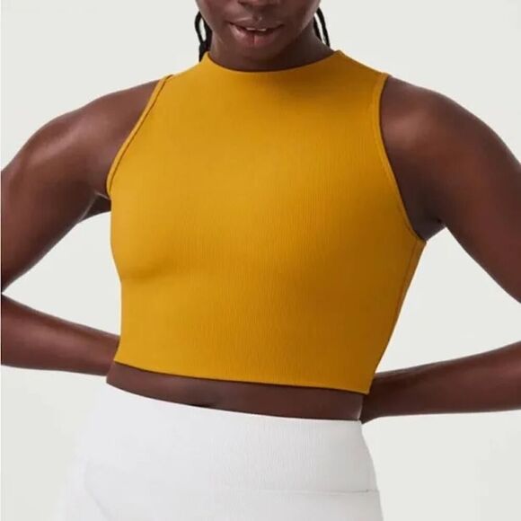 NWT Spanx Contour Rib Mock Neck Crop Top - Size: Small - Picture 1 of 7